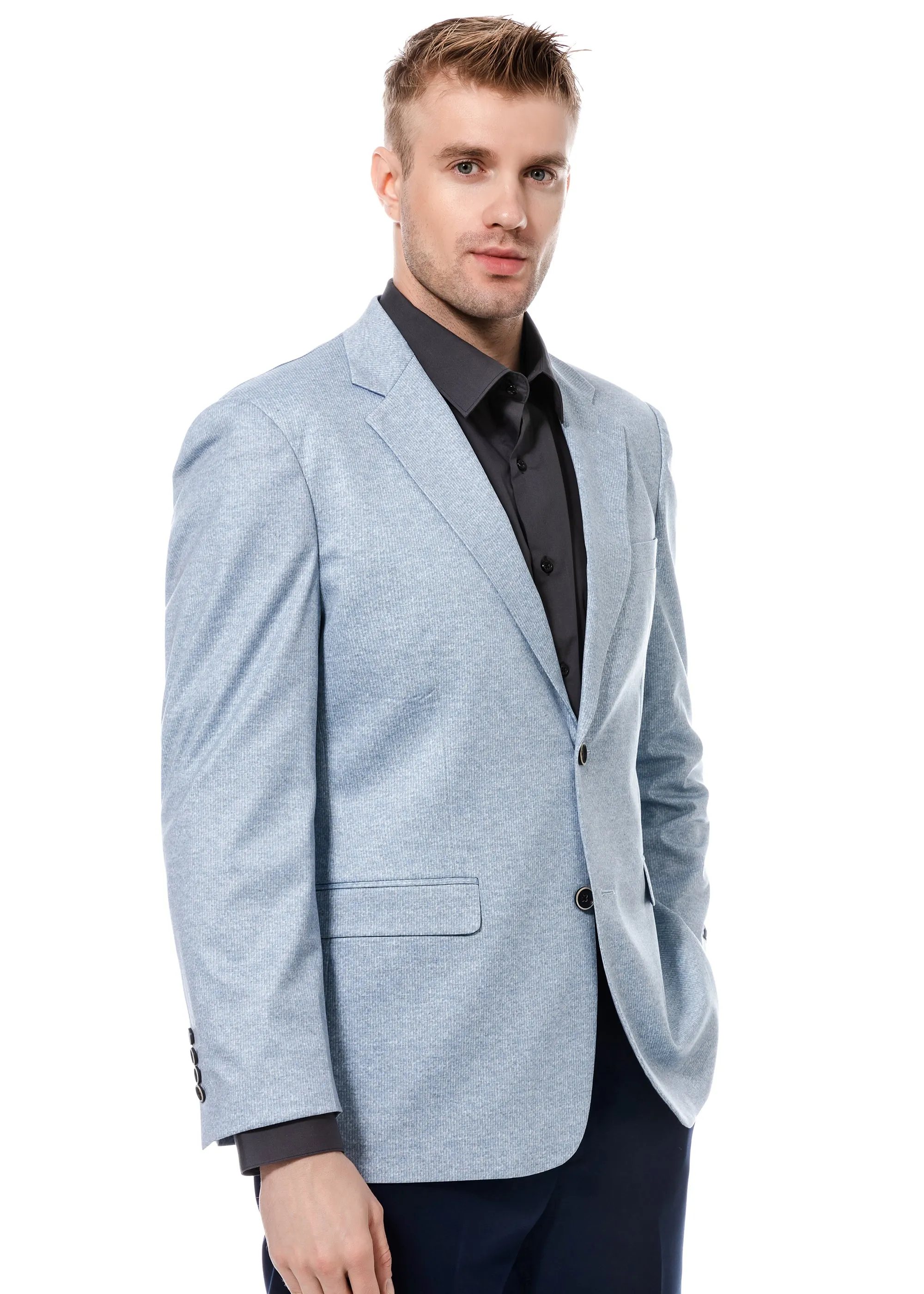 1 Like No Other Light Blue Stretch Blazer