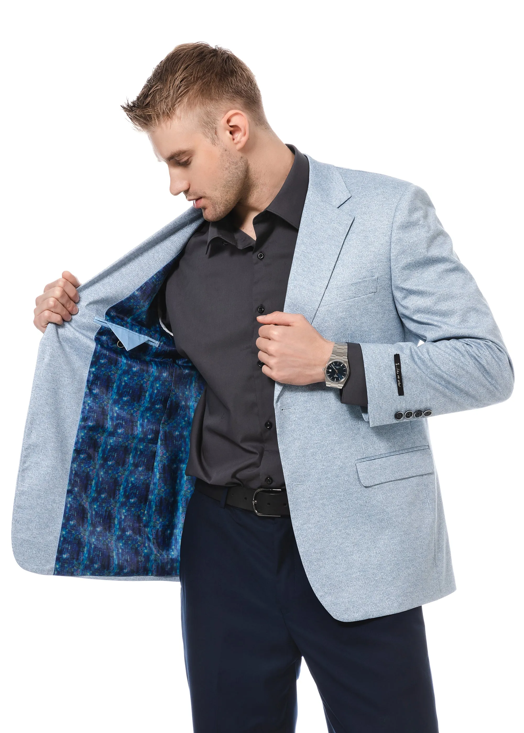 1 Like No Other Light Blue Stretch Blazer
