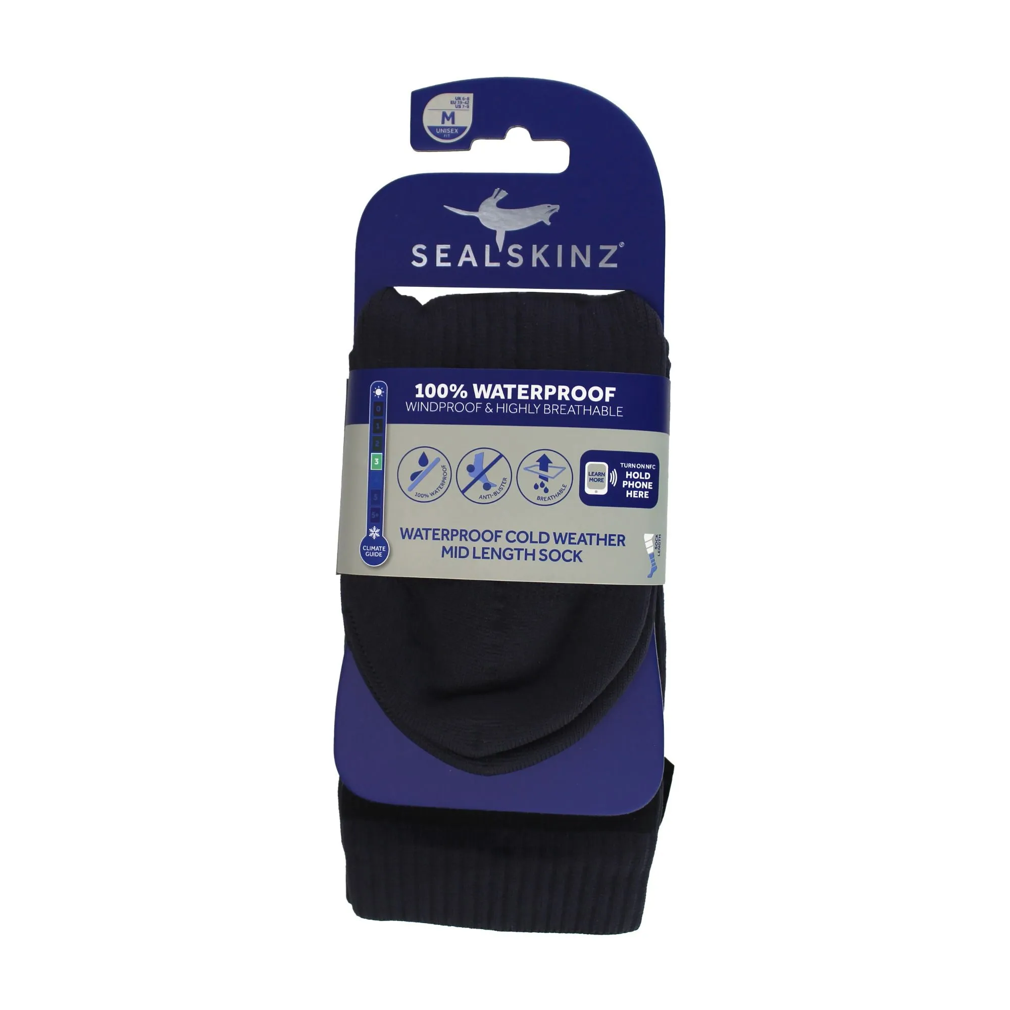 1 Pack Mens Waterproof Cold Weather Mid Socks