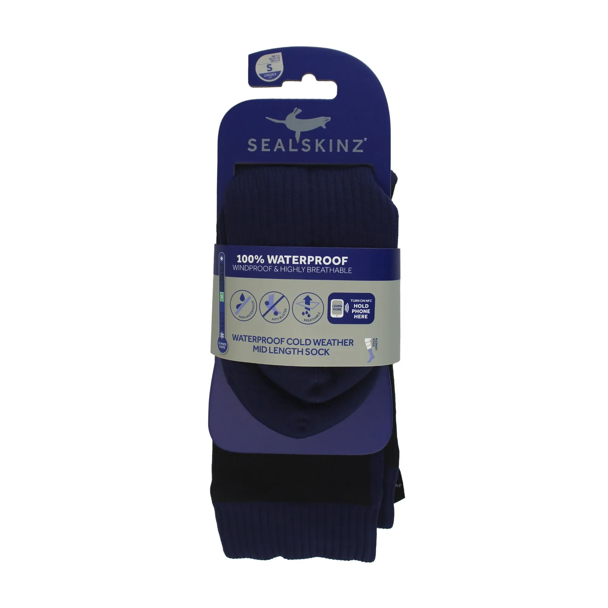 1 Pack Mens Waterproof Cold Weather Mid Socks