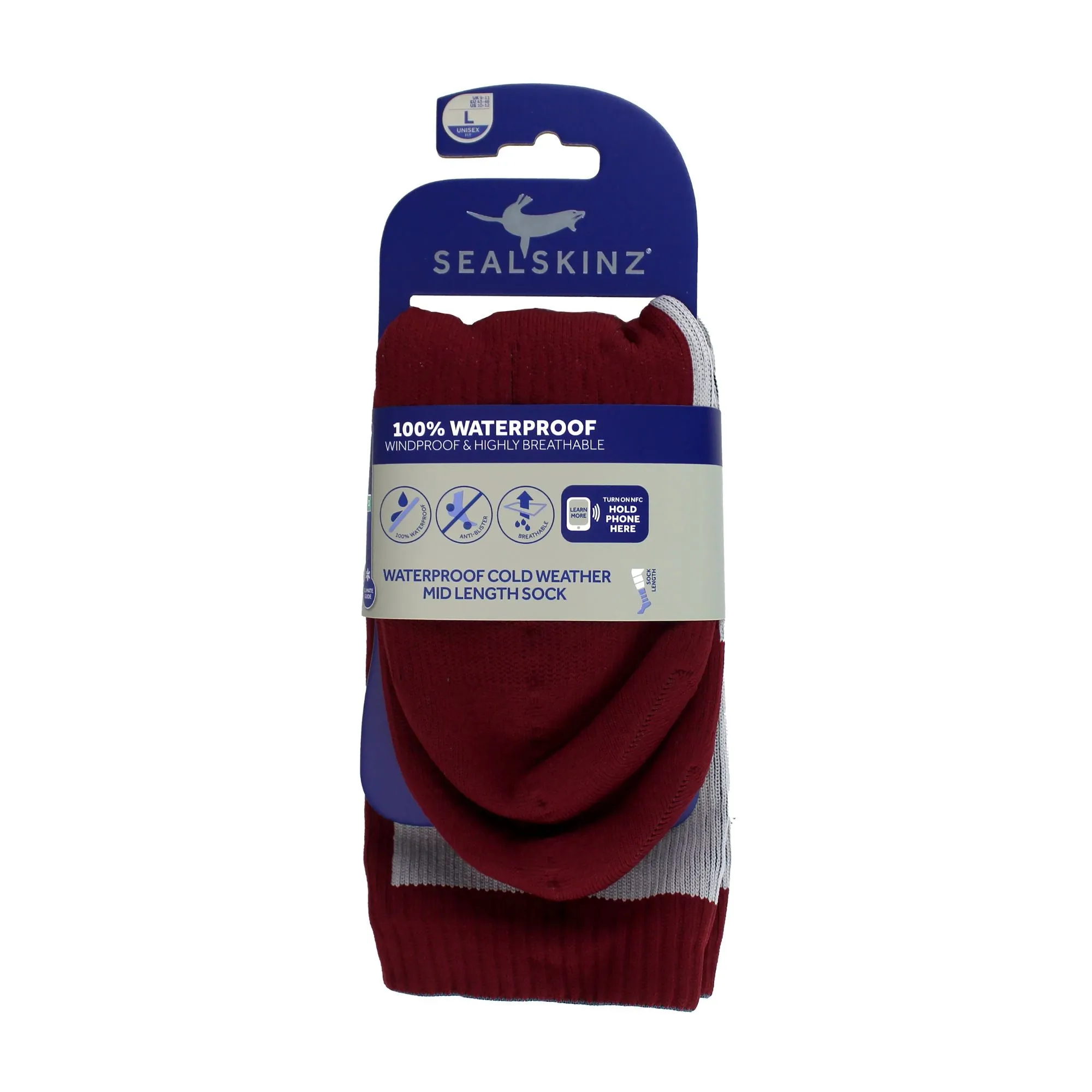 1 Pack Mens Waterproof Cold Weather Mid Socks