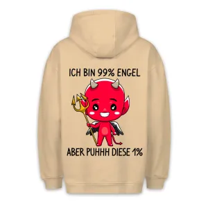 1% Teufelchen - Premium Hoodie Unisex Rückendruck