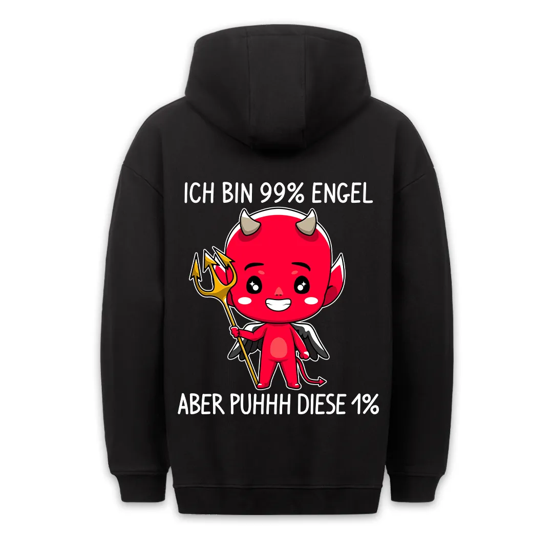 1% Teufelchen - Premium Hoodie Unisex Rückendruck