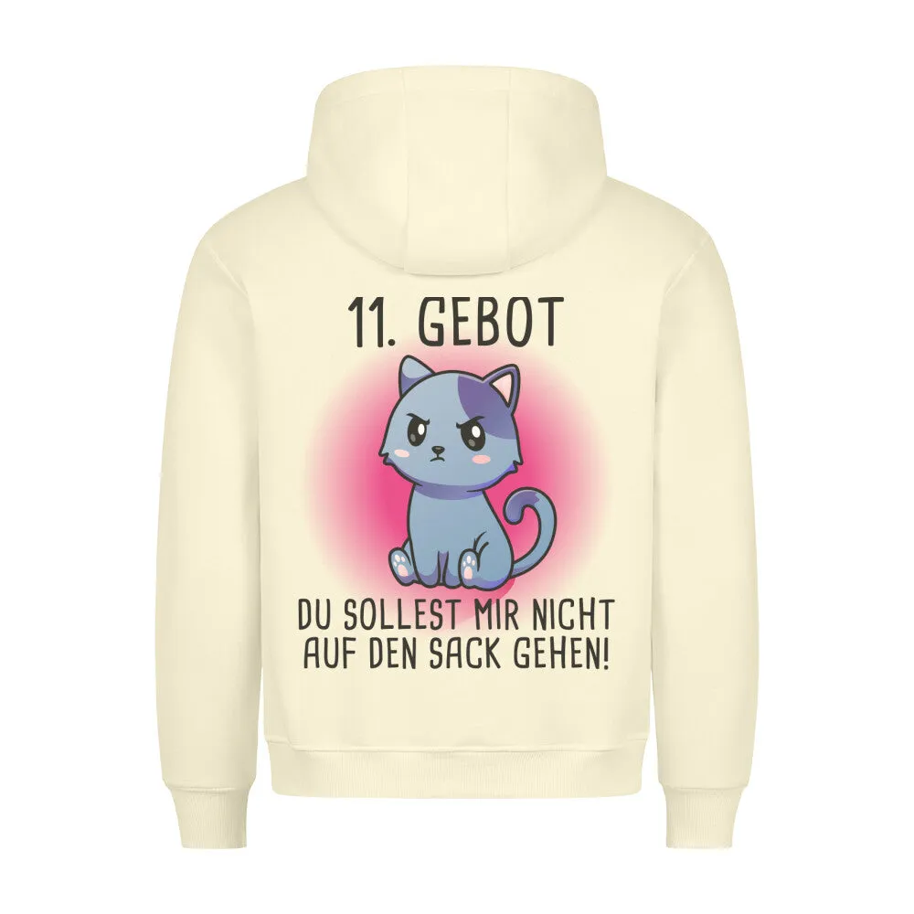 11. Gebot Katze - Hoodie Unisex Rückendruck