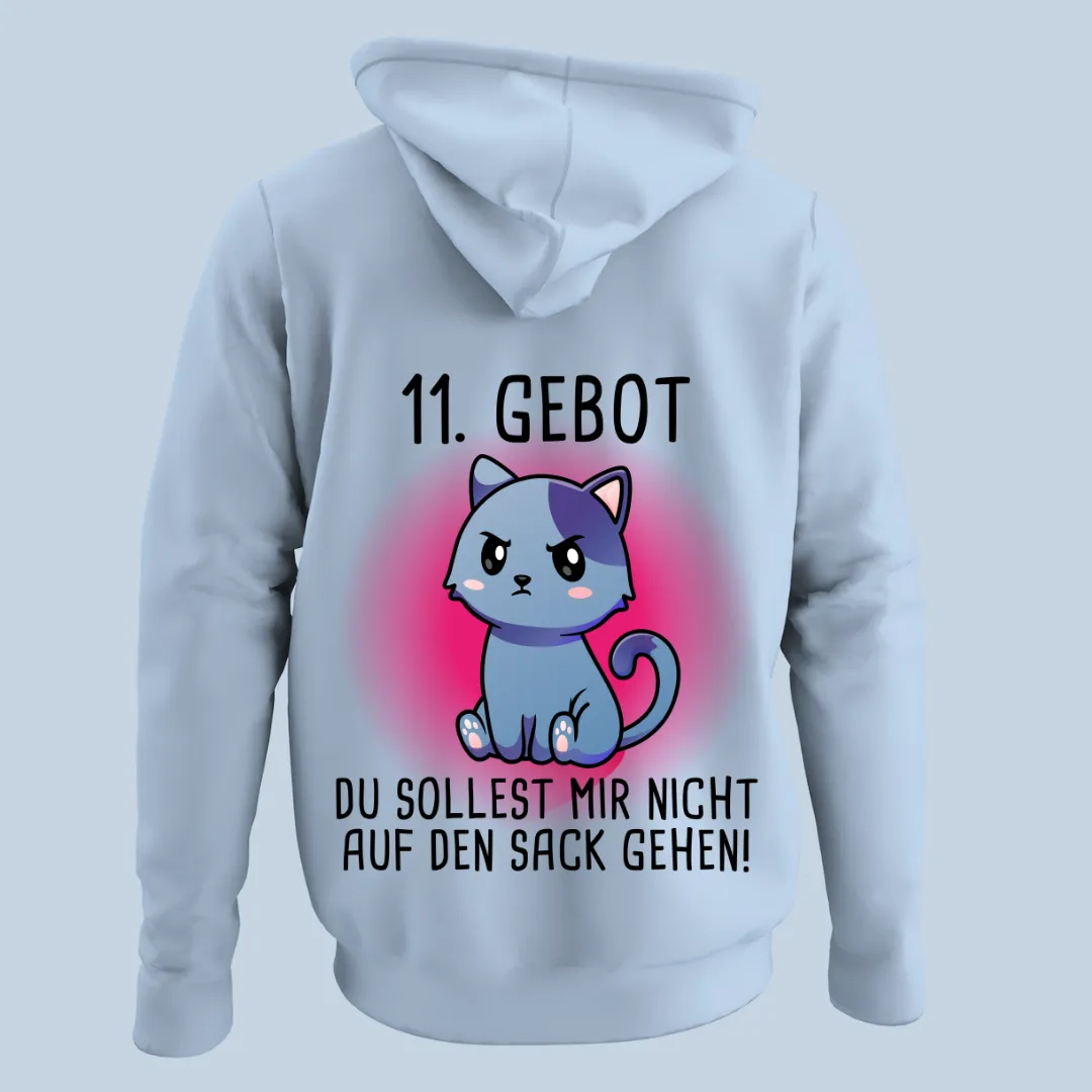 11. Gebot Katze - Hoodie Unisex Rückendruck
