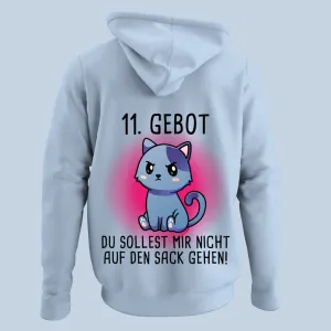 11. Gebot Katze - Hoodie Unisex Rückendruck