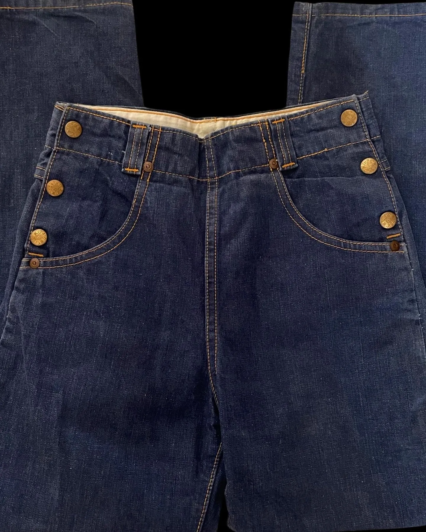 1950s Cowboy King Double Side Button Western Jeans