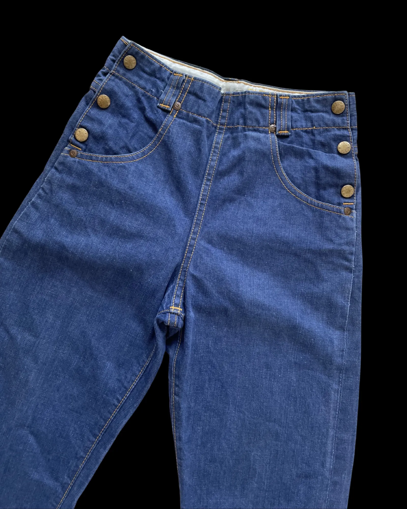 1950s Cowboy King Double Side Button Western Jeans