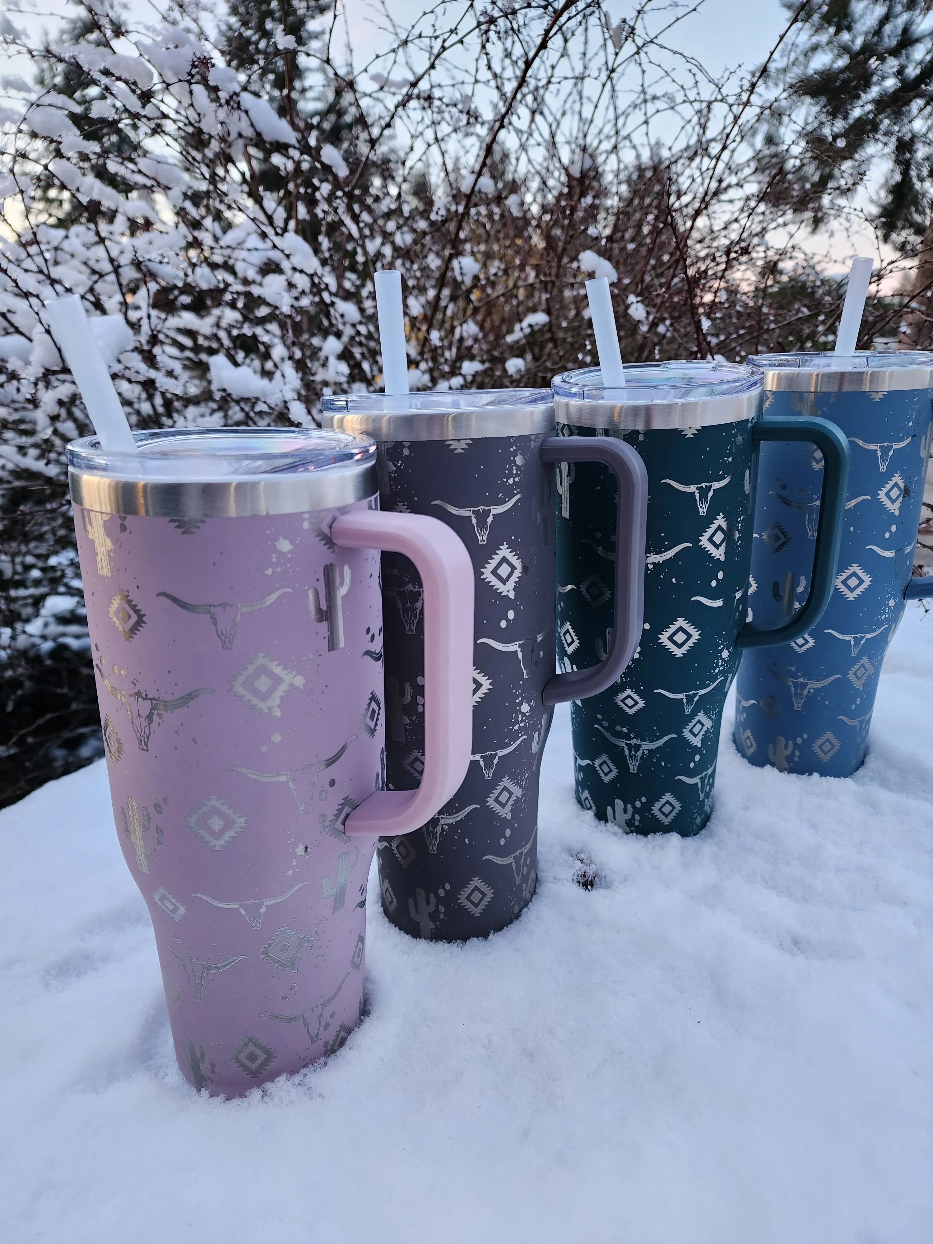 40oz Southwestern Bull Tumbler