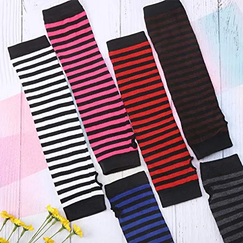 6 Pairs Knit Fingerless Gloves with Thumb Hole