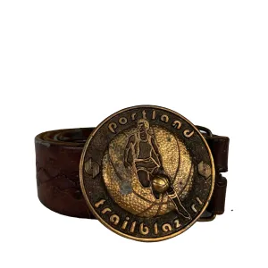 70s Portland Trailblazers Buckle Leather Belt- 30"-34"
