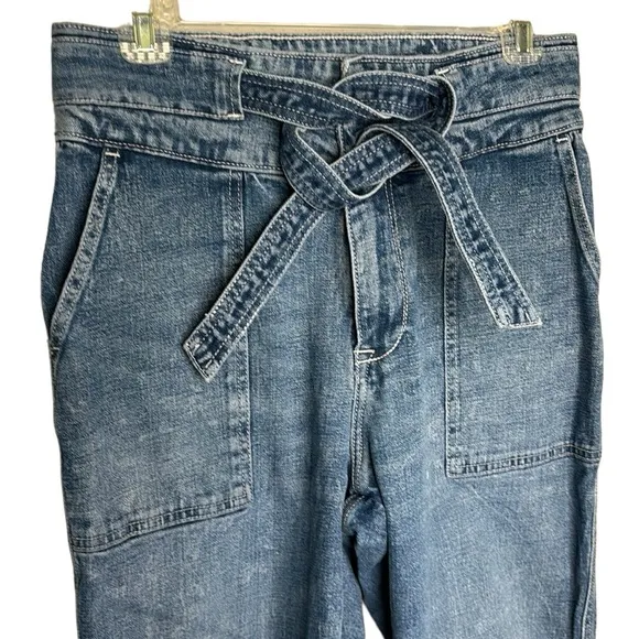 Abercrombie &amp; Fitch Women's Jeans 10R Ultra High Rise Straight 30 Snap Tie Waist