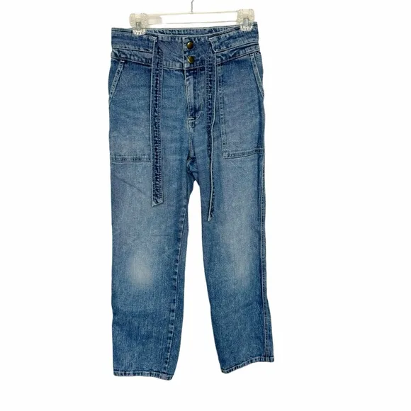 Abercrombie &amp; Fitch Women's Jeans 10R Ultra High Rise Straight 30 Snap Tie Waist