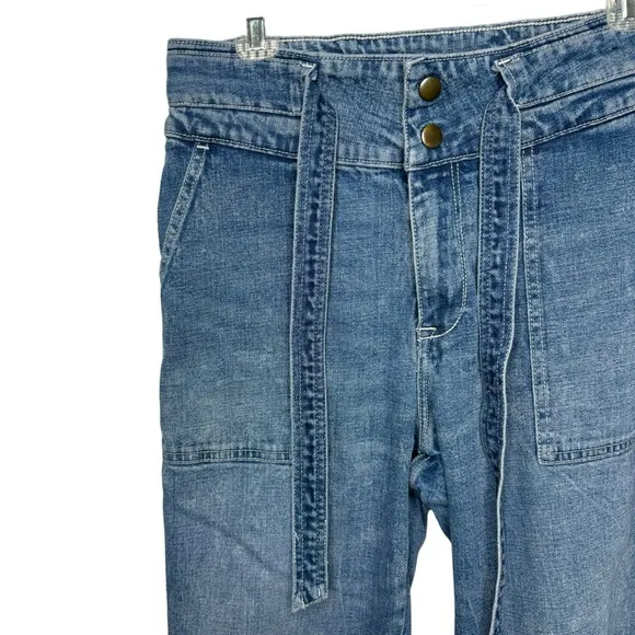 Abercrombie &amp; Fitch Women's Jeans 10R Ultra High Rise Straight 30 Snap Tie Waist