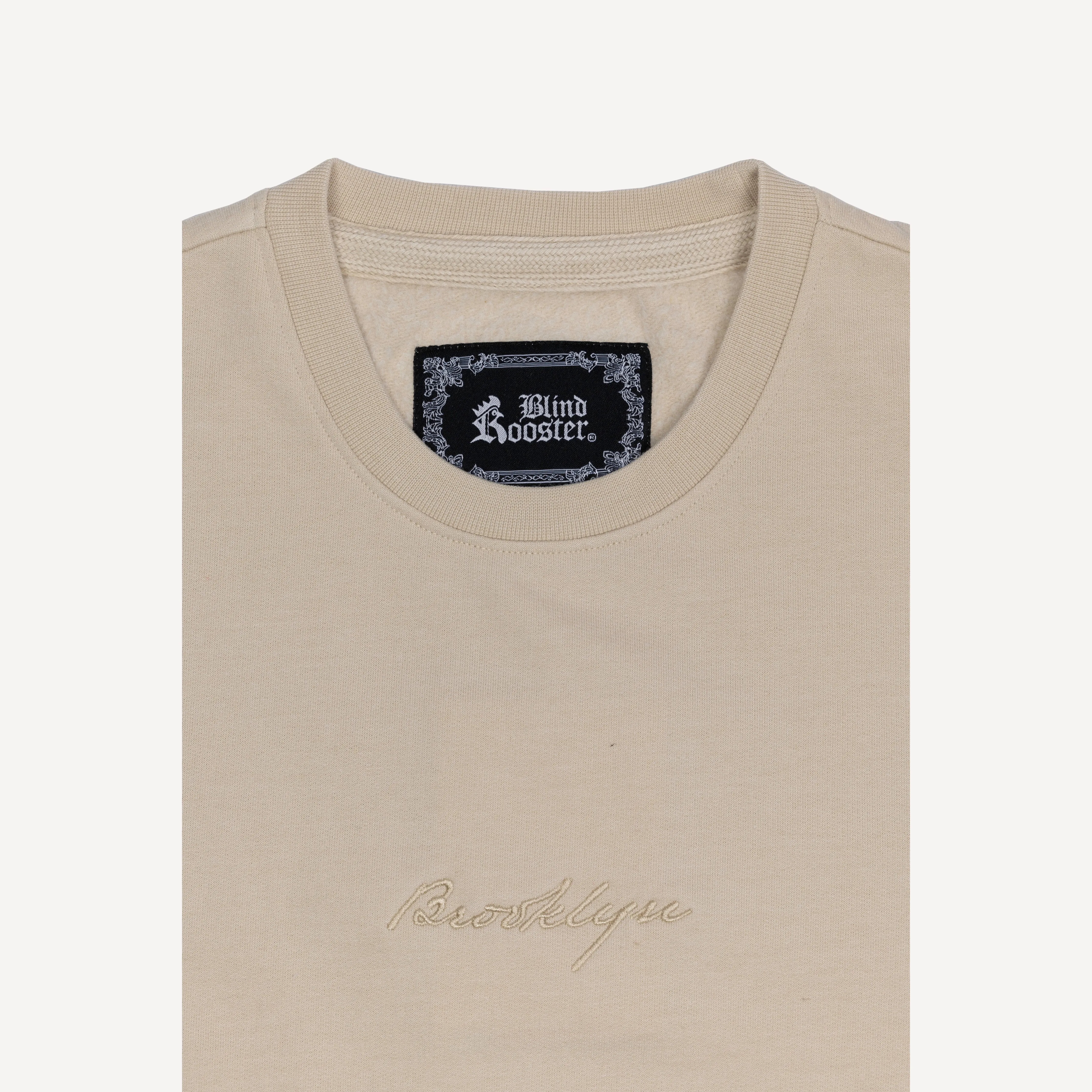Acid Washed Crewneck Sweatshirt - Oatmeal / Brooklyn