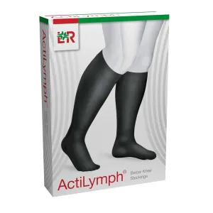 Actilymph Class 1 Below Knee Closed Toe Compression Stockings XL Black