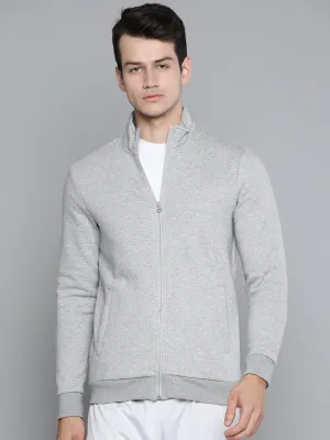 Alcis Men Grey Melange Solid Sweatshirt