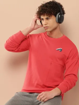 Alcis Men Red Solid Sweatshirt
