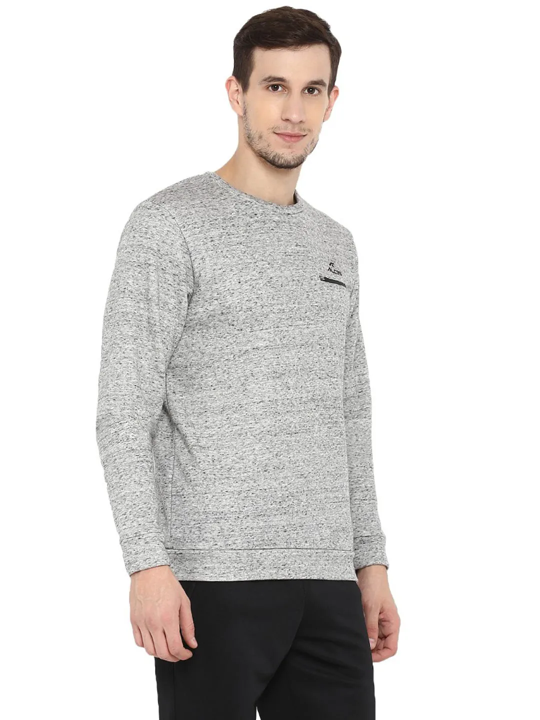 Alcis Men Solid Grey Sweatshirt