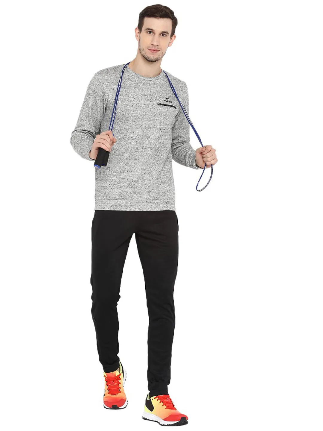 Alcis Men Solid Grey Sweatshirt