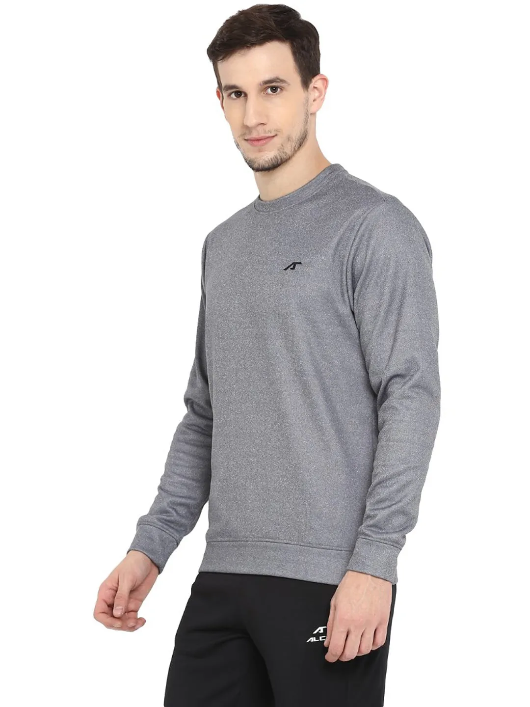 Alcis Men Solid Grey Sweatshirts
