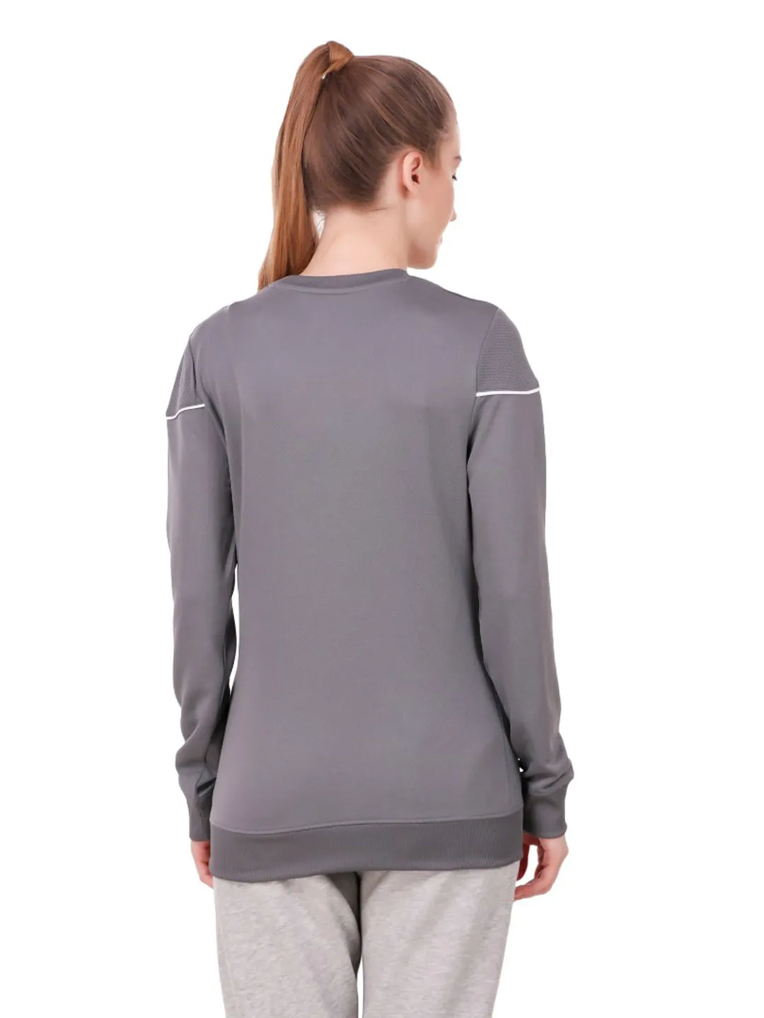 Alcis Women Grey Solid Sweatshirt