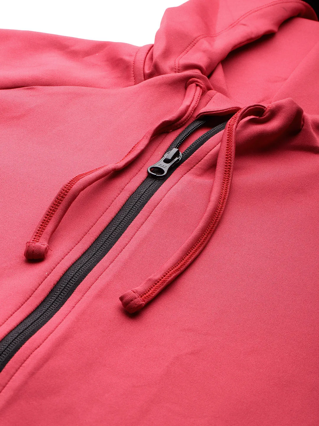 Alcis Women Red Solid Hooded Sweatshirt