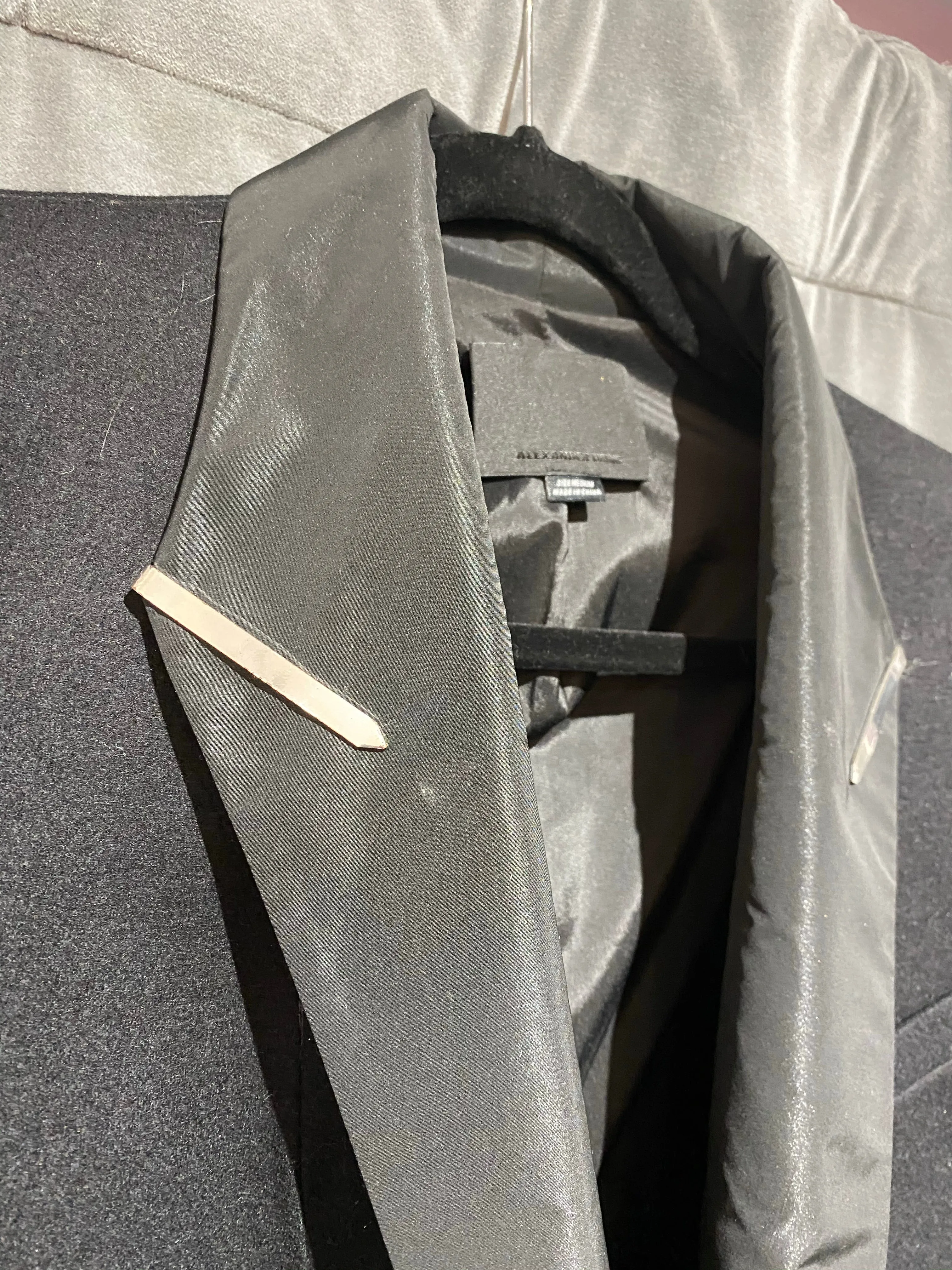 Alexander Wang Wool Blazer with Nylon Lapel and Cuffs