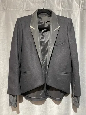 Alexander Wang Wool Blazer with Nylon Lapel and Cuffs