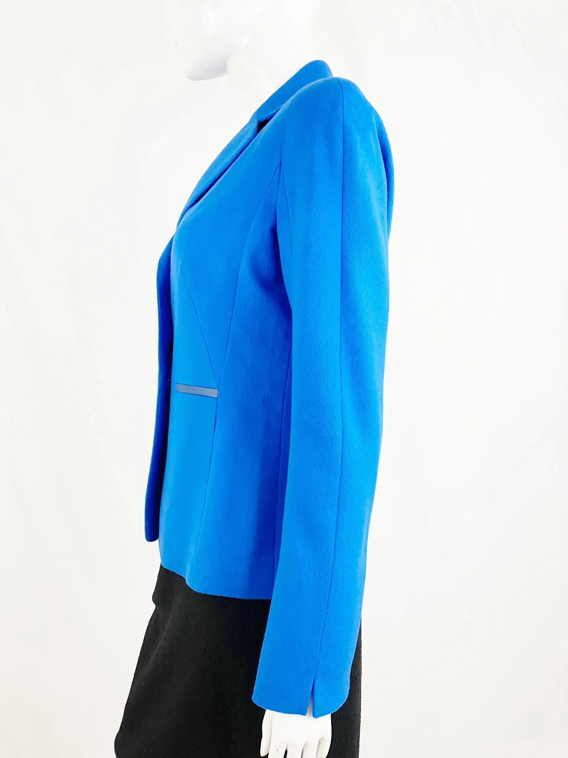 Algo Cashmere Blazer With Leather Trim Size M