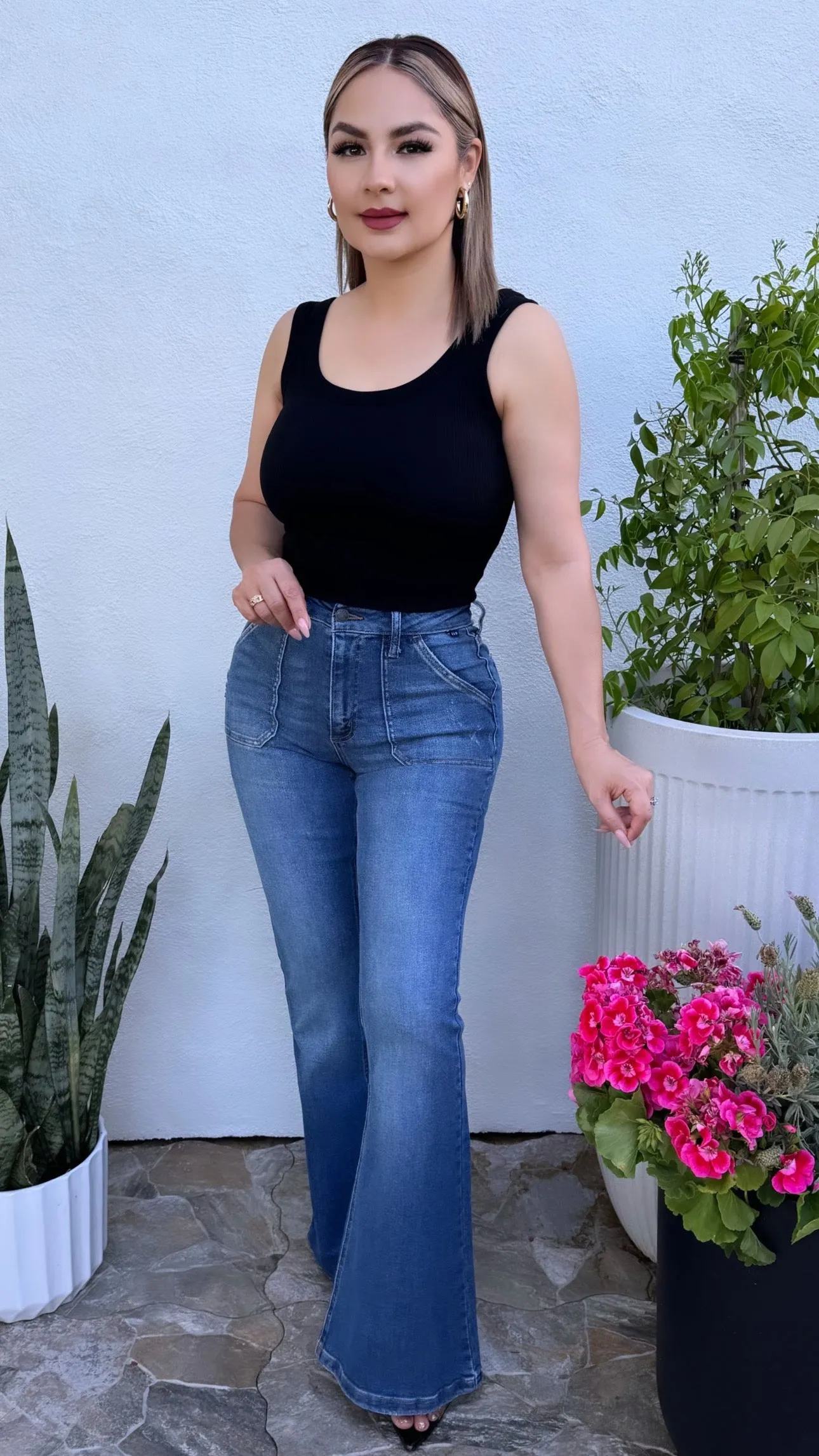 AM38643M HIGH RISE FLARE JEANS
