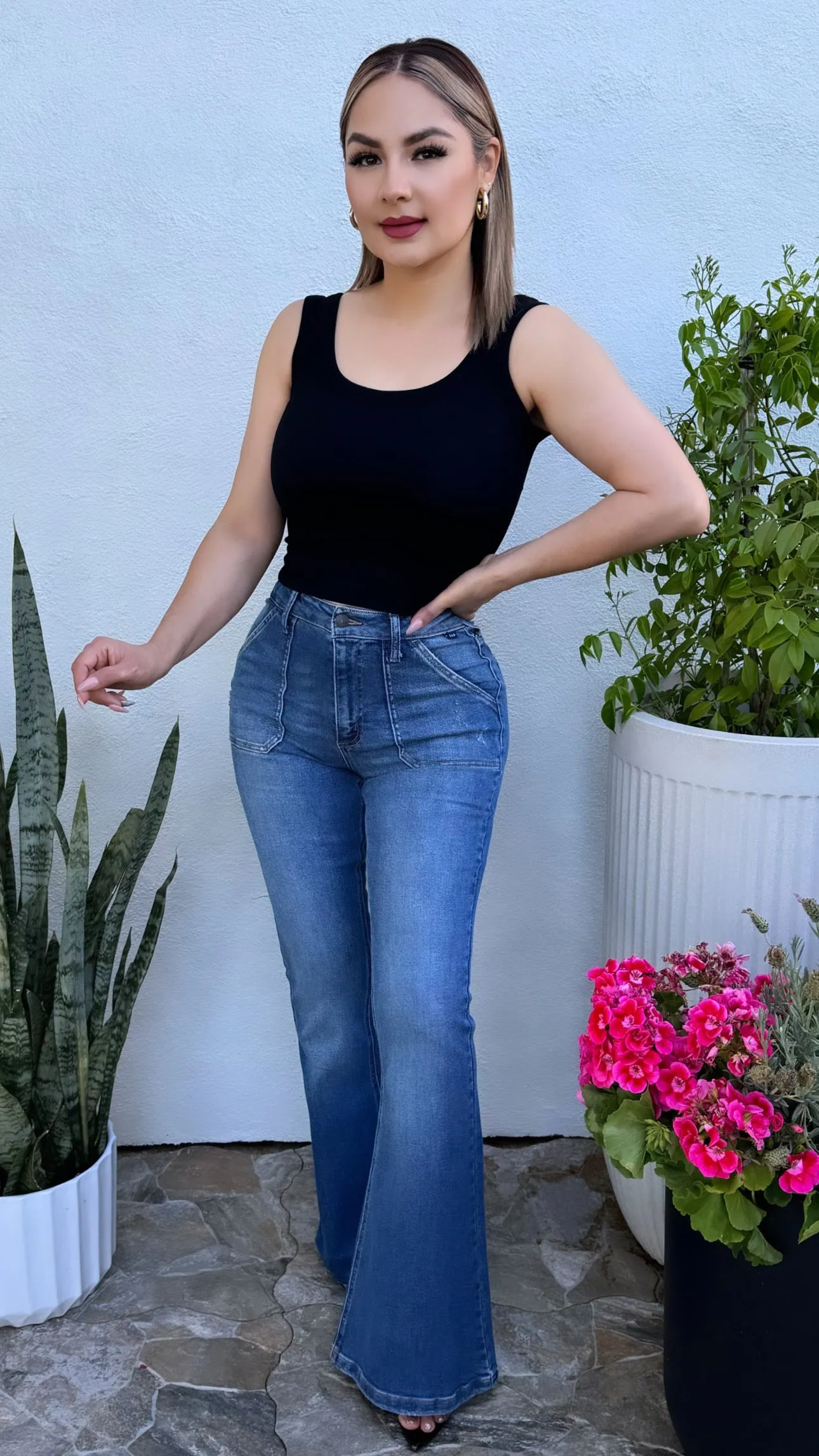 AM38643M HIGH RISE FLARE JEANS