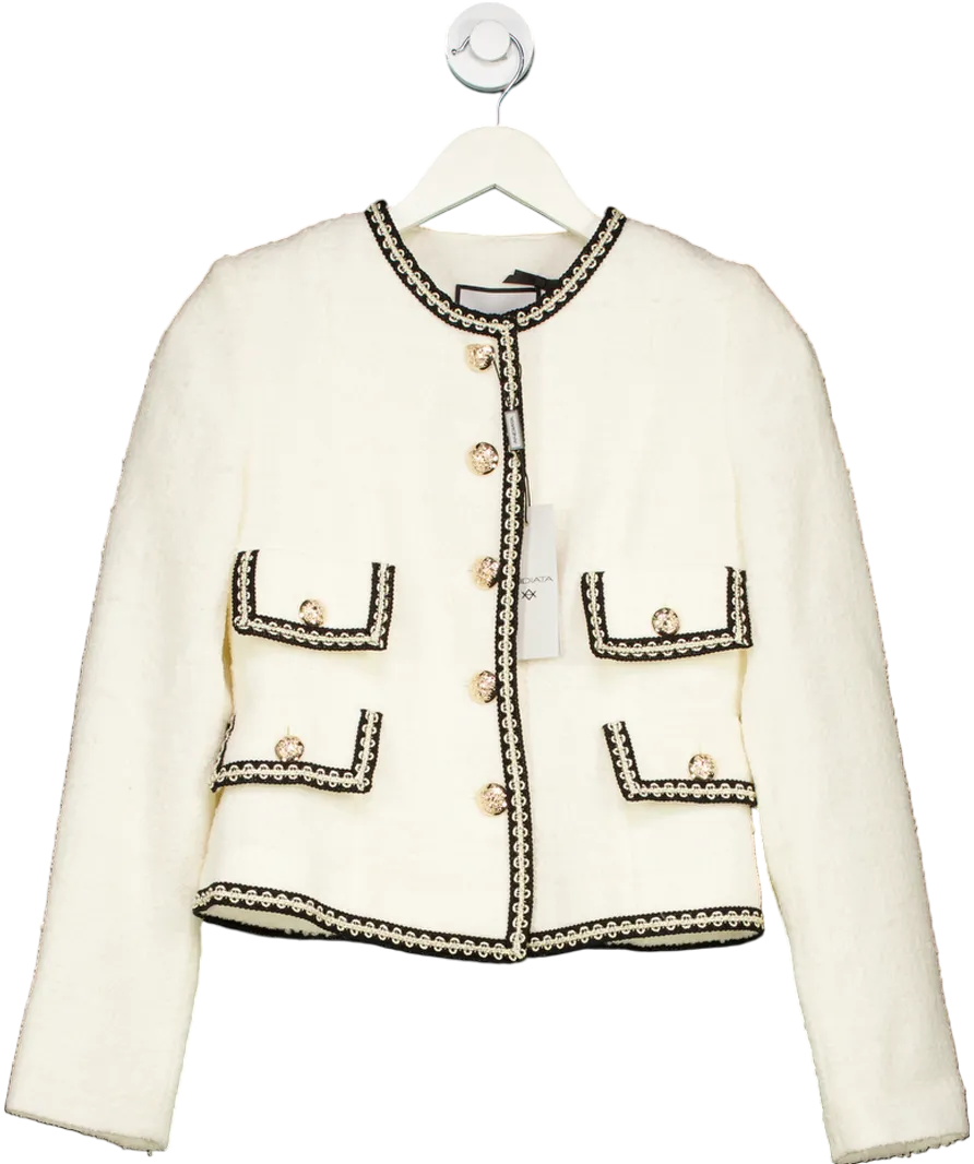 Andiata Cream Lesley Boucle Blazer UK 4