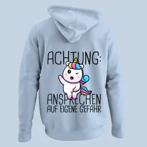 Ansprechen Einhorn - Hoodie Unisex Rückendruck