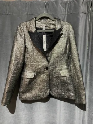 Aqua Black Stud Embellished Open Blazer