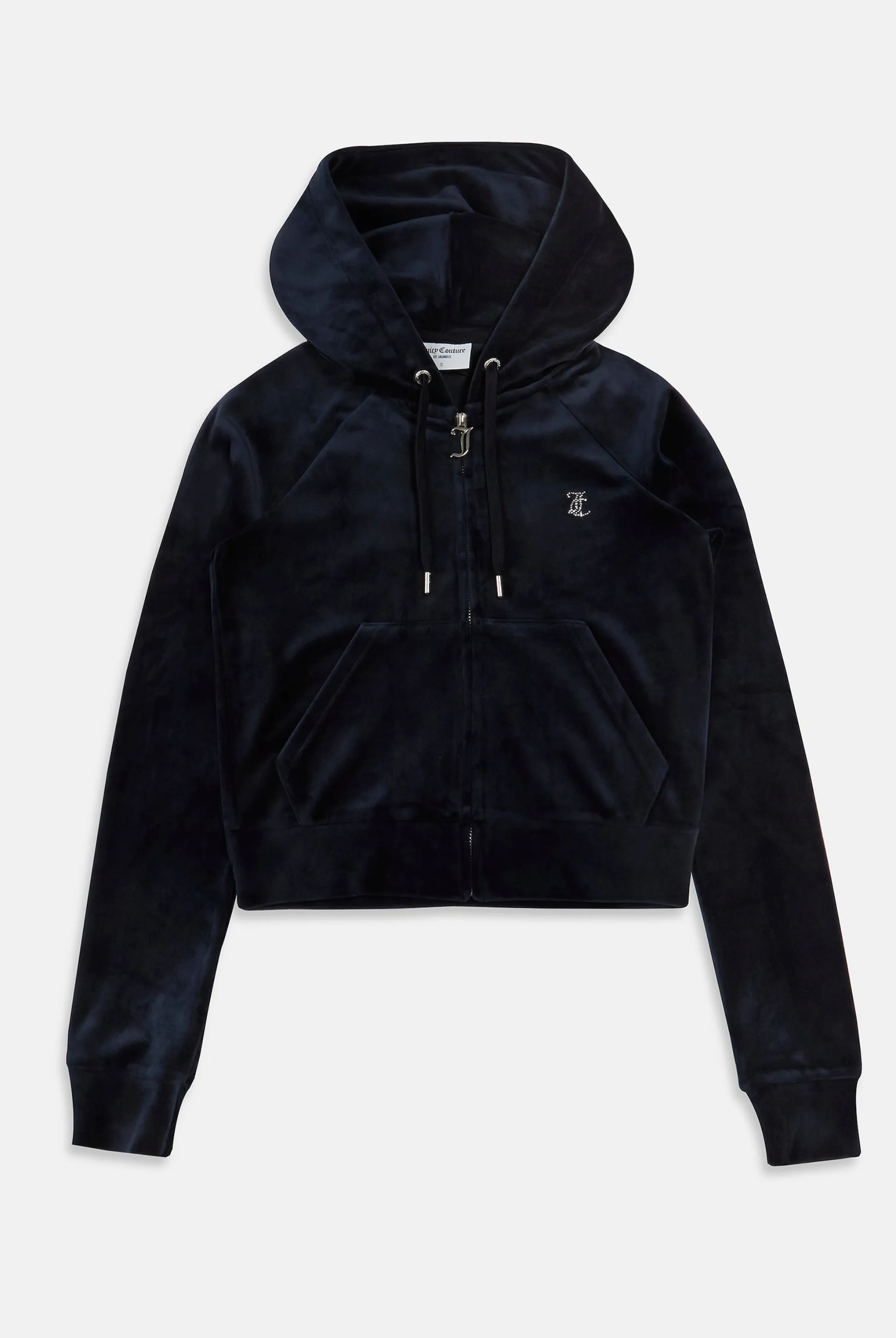 'AQUARIUS' NIGHT SKY DIAMANTÉ VELOUR ZIP-THROUGH HOODIE