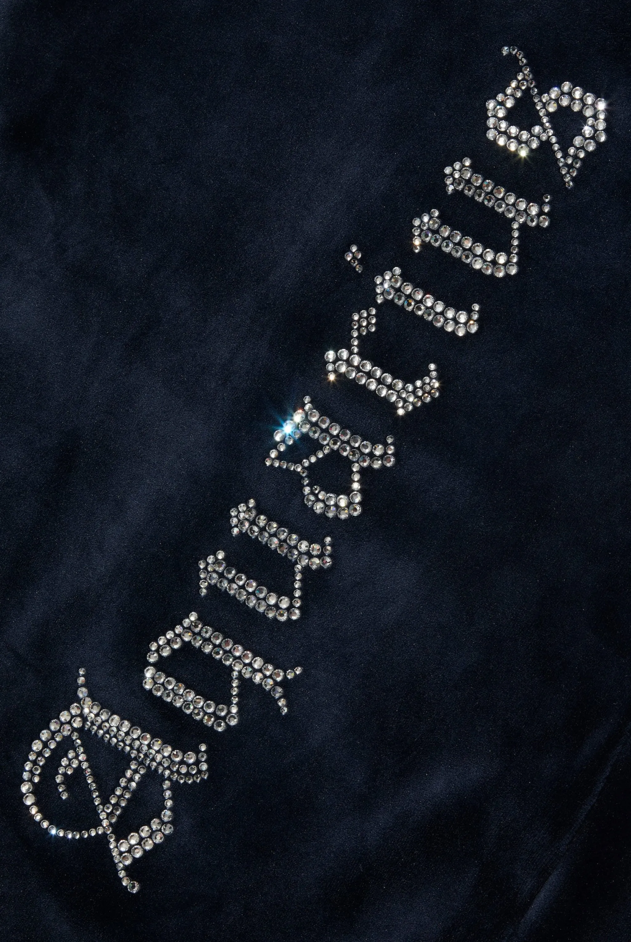 'AQUARIUS' NIGHT SKY DIAMANTÉ VELOUR ZIP-THROUGH HOODIE