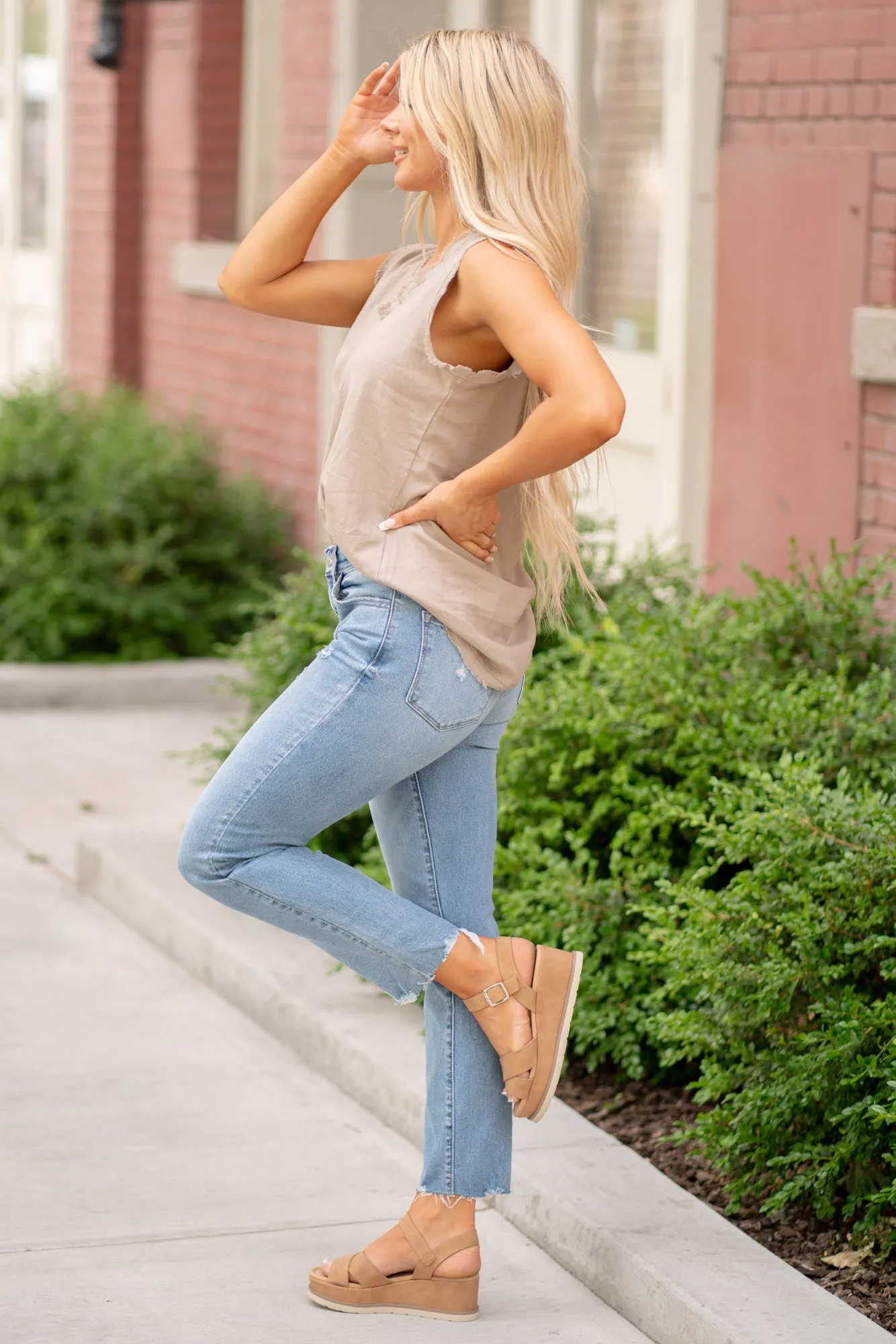 Ariana High Rise Straight Jeans