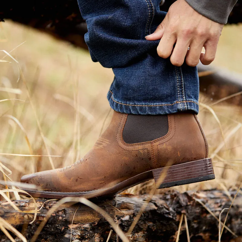 Ariat Mens 10050962 Booker Ultra Square Toe Western Ankle Boots