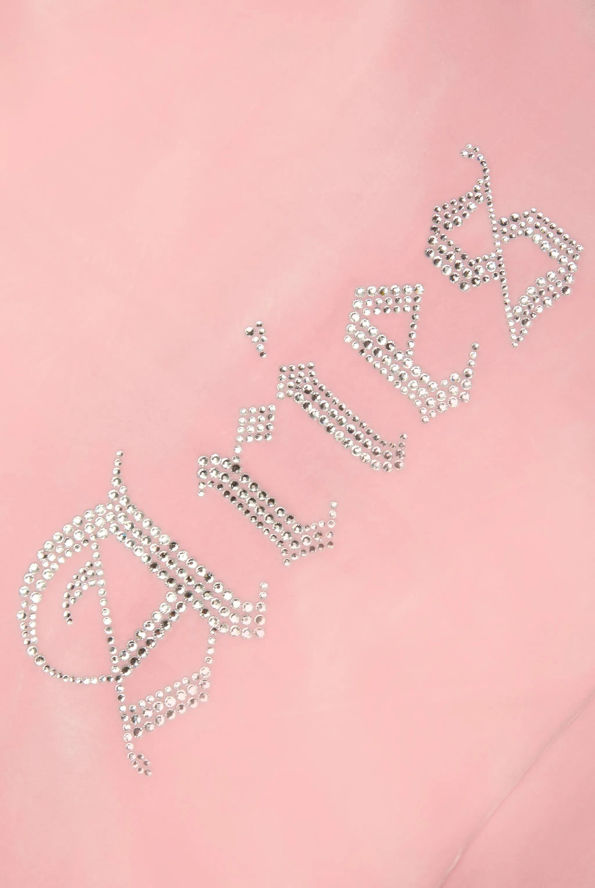 'ARIES' JUICY PINK DIAMANTÉ VELOUR ZIP-THROUGH HOODIE
