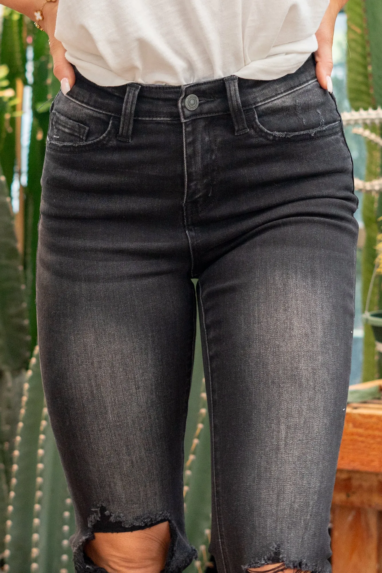 Astrid Dream High Rise Stretch Distressed Crop Slim Straight