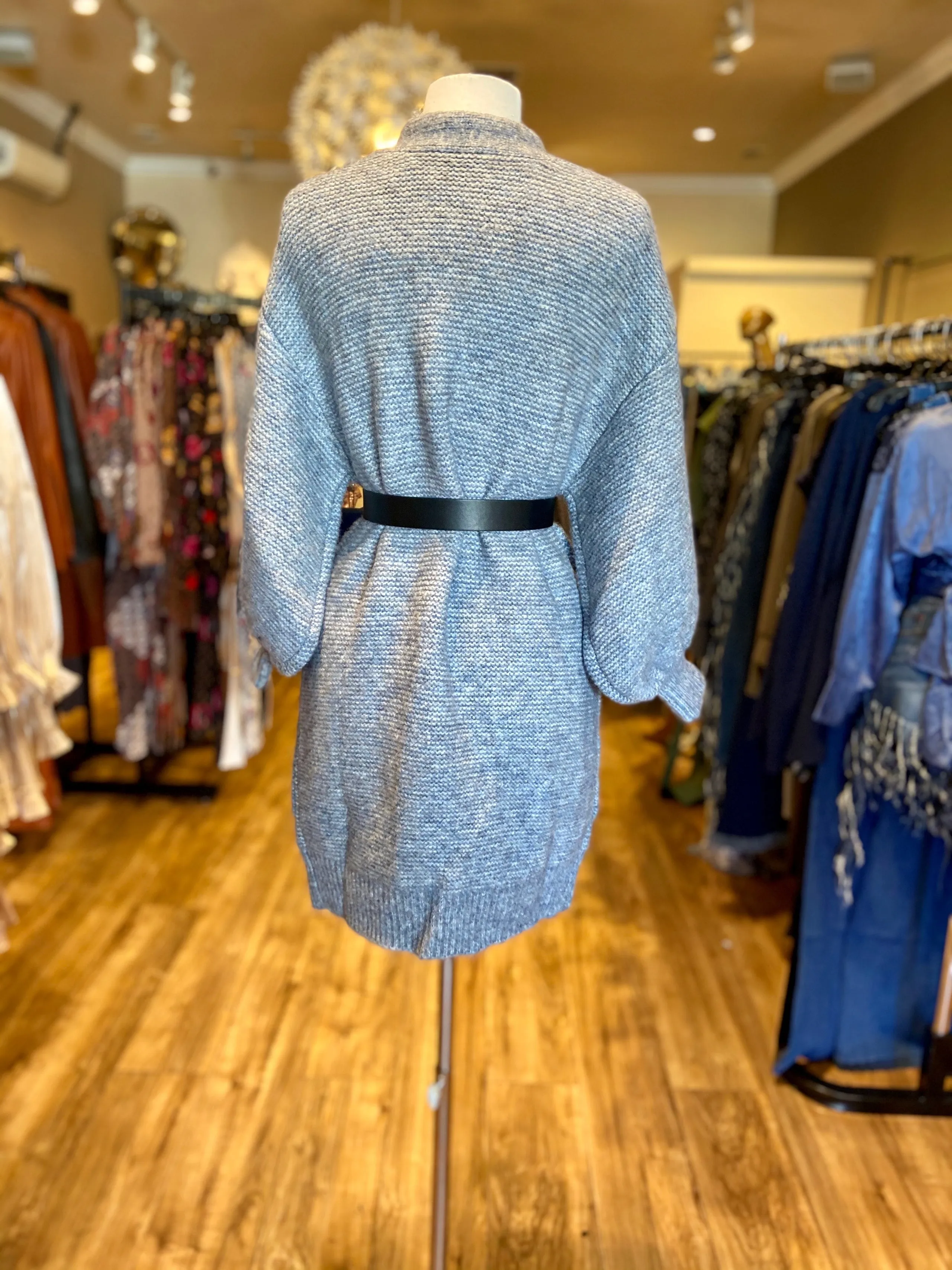 Balloon Sleeve Sweater Cardigan