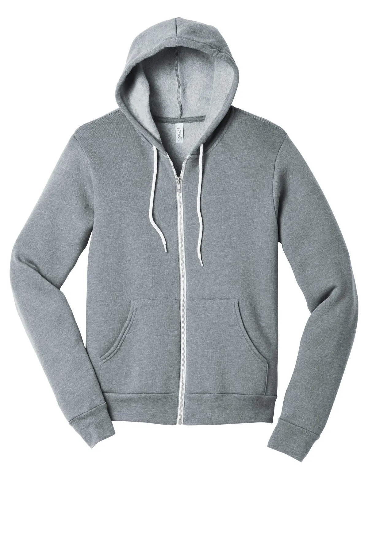 BELLA CANVAS  Unisex Sponge Fleece Full-Zip Hoodie. BC3739 Athletic Heather