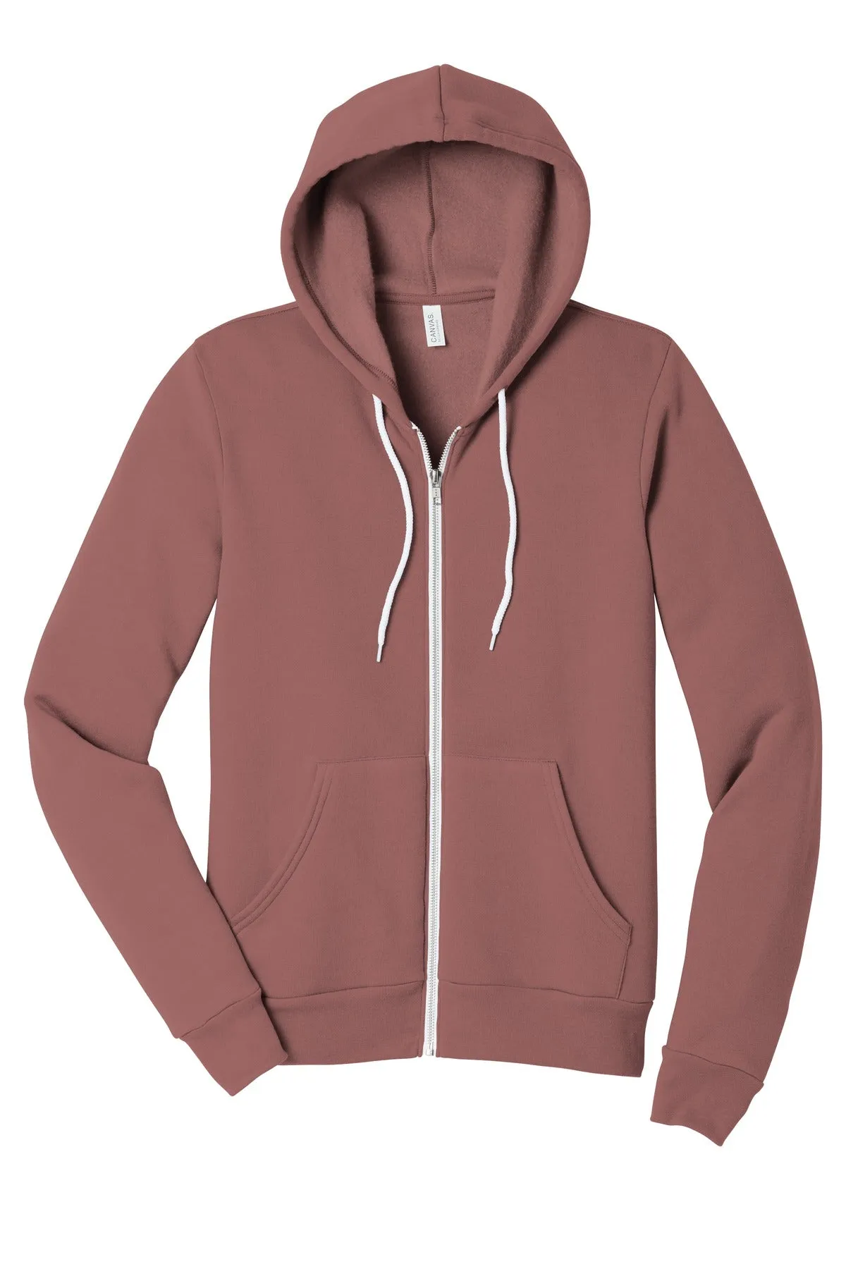 BELLA CANVAS  Unisex Sponge Fleece Full-Zip Hoodie. BC3739 Mauve