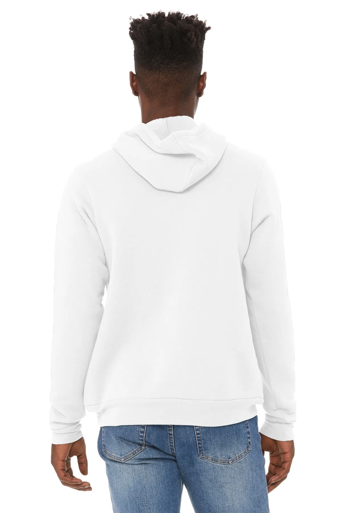 BELLA CANVAS  Unisex Sponge Fleece Pullover Hoodie. BC3719 DTG White