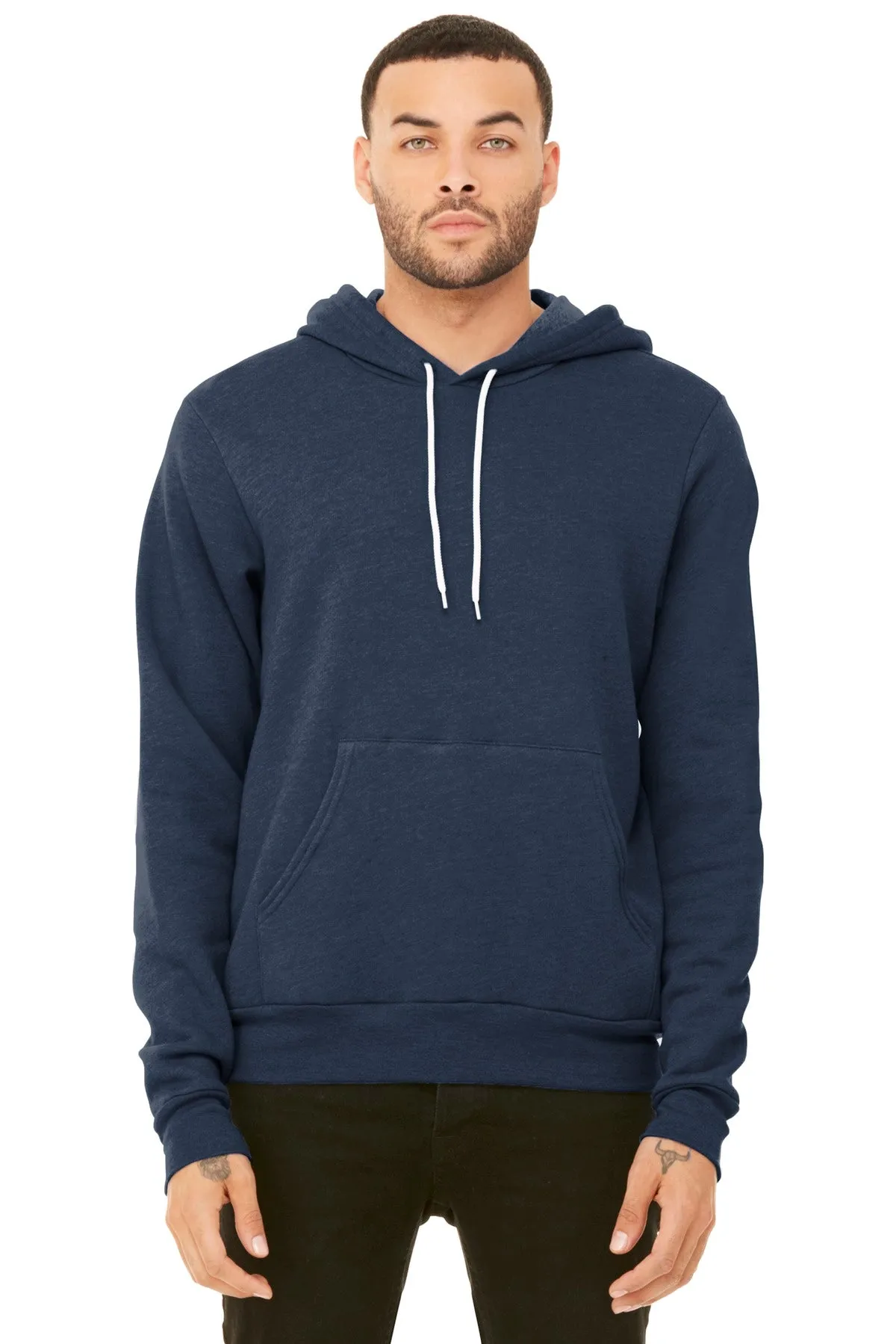 BELLA CANVAS  Unisex Sponge Fleece Pullover Hoodie. BC3719 Heather Navy