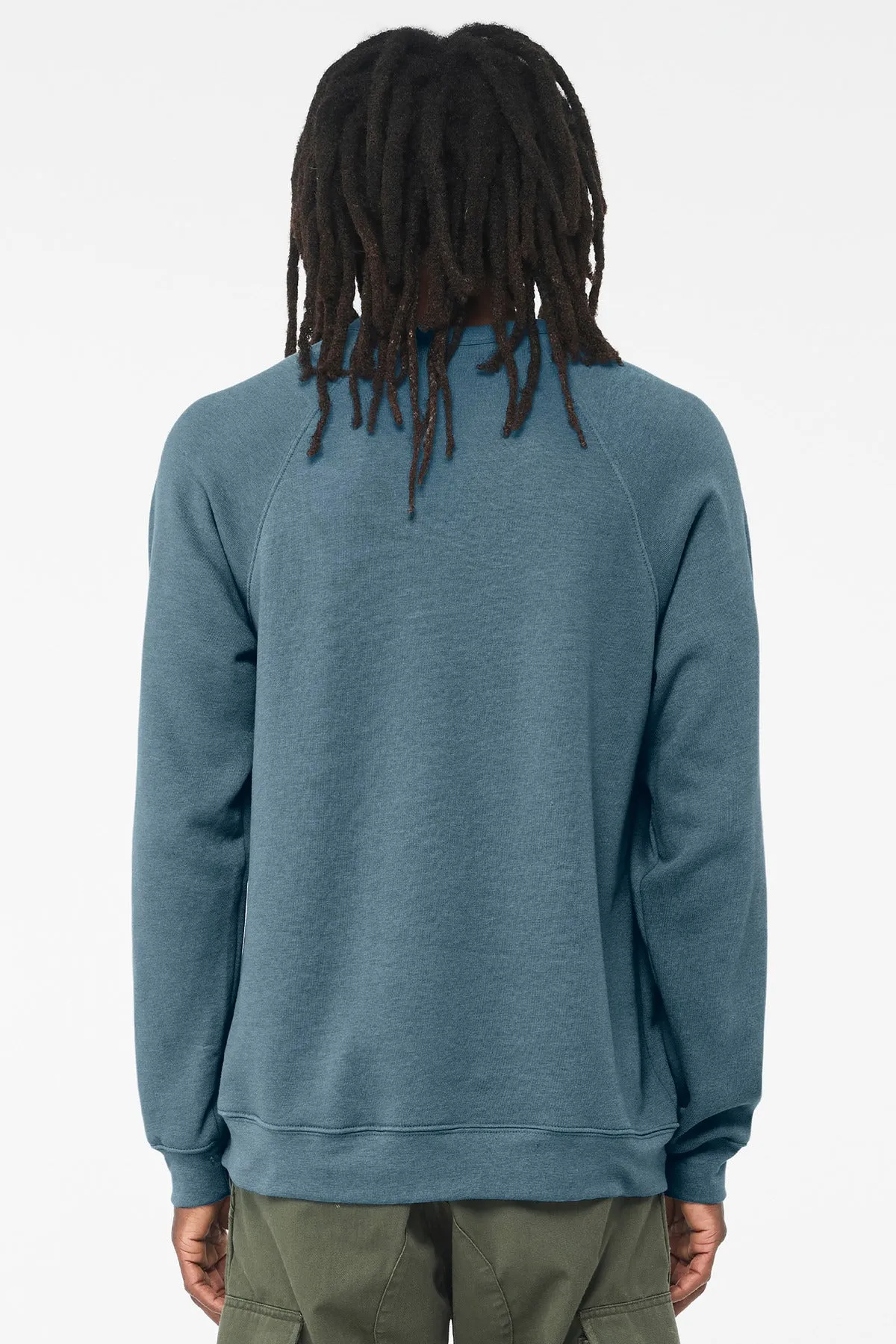 BELLA CANVAS  Unisex Sponge Fleece Raglan Sweatshirt. BC3901 Heather Deep Teal