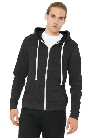 BELLA CANVAS  Unisex Triblend Sponge Fleece Full-Zip Hoodie. BC3909 Charcoal-Black Triblend