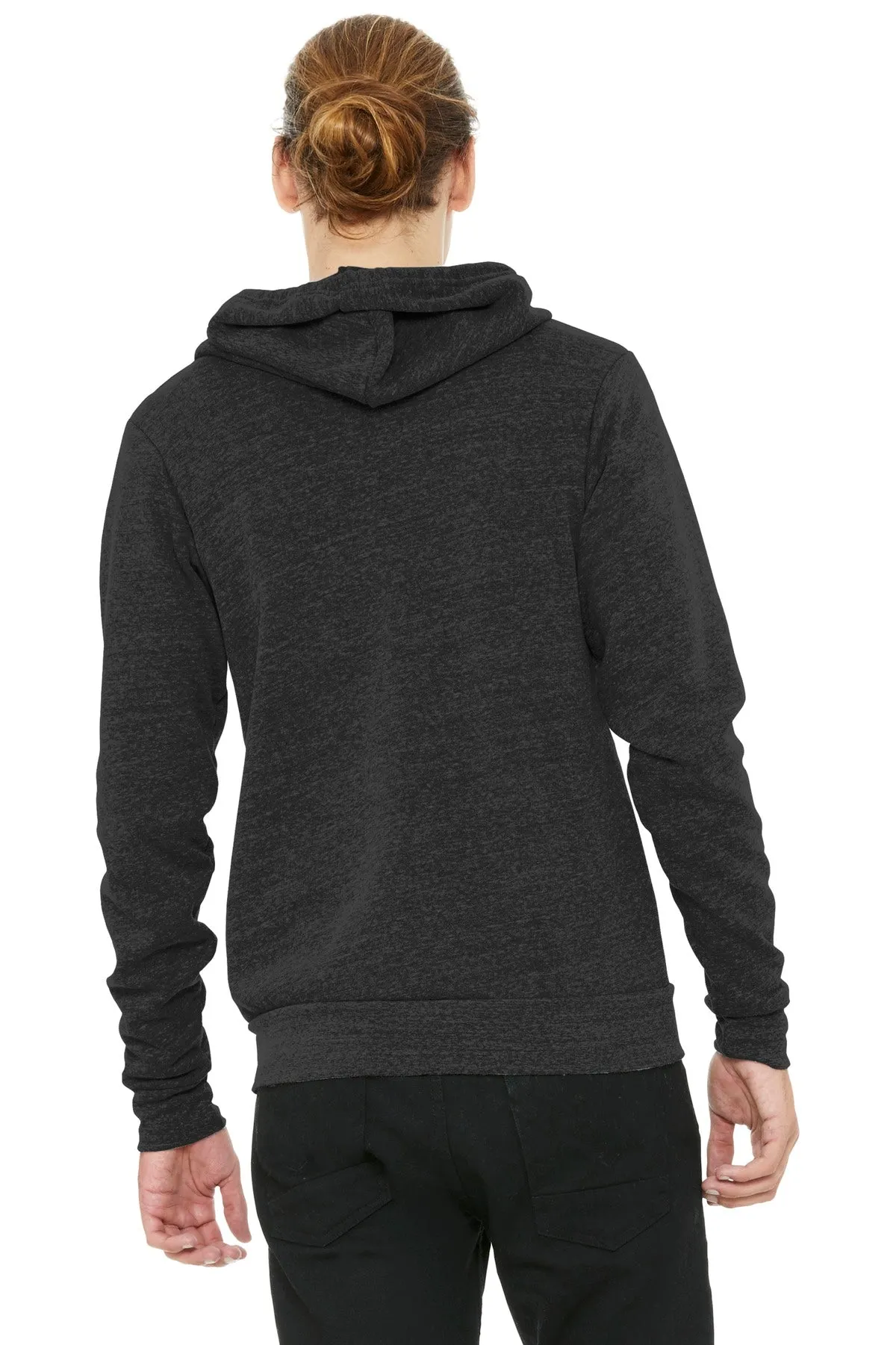 BELLA CANVAS  Unisex Triblend Sponge Fleece Full-Zip Hoodie. BC3909 Charcoal-Black Triblend