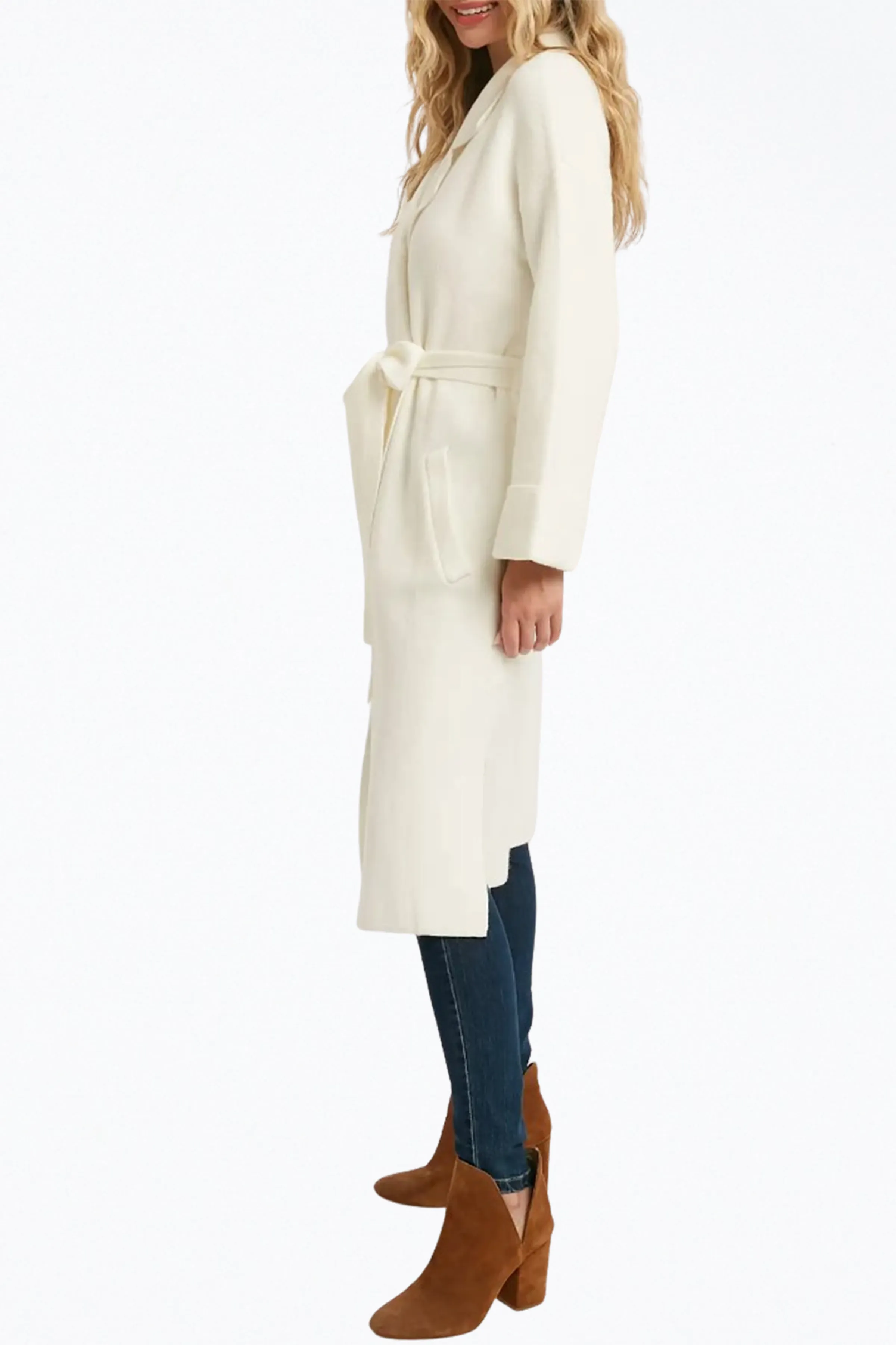 BELTED KNIT CARDIGAN